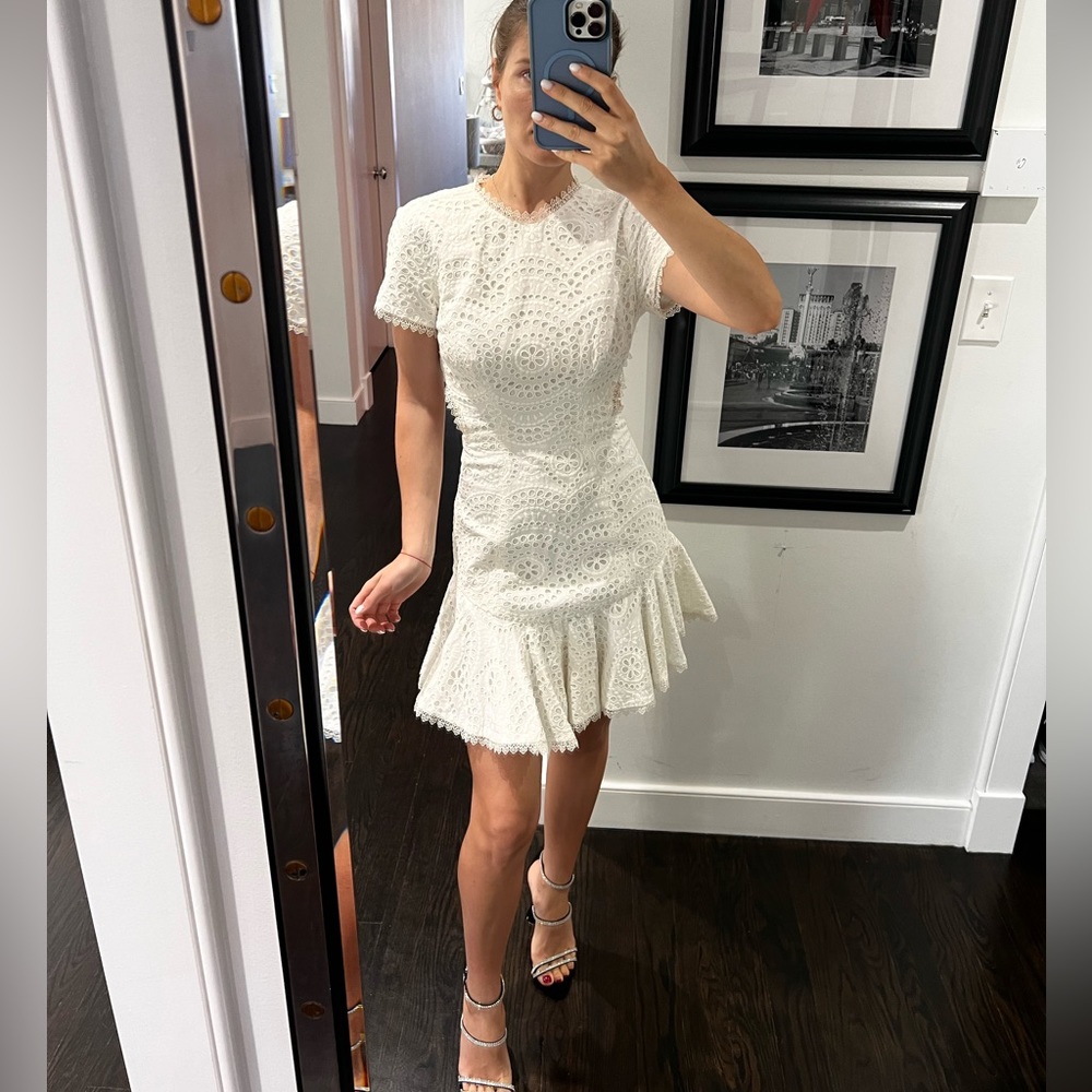 Zimmermann White Mercer Lace-up Linen and Cotton-blend Mini Dress